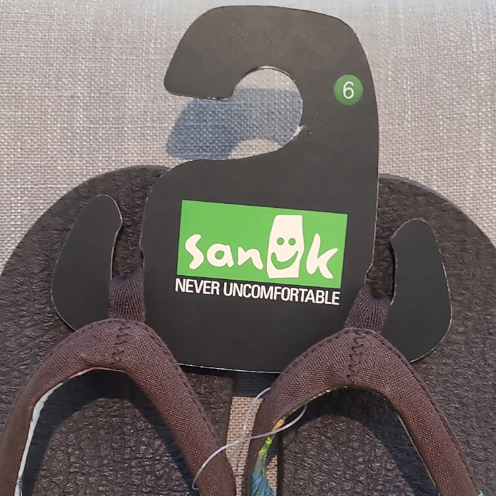 Sanuk Brown Thong Sandals - Picture 12 of 14